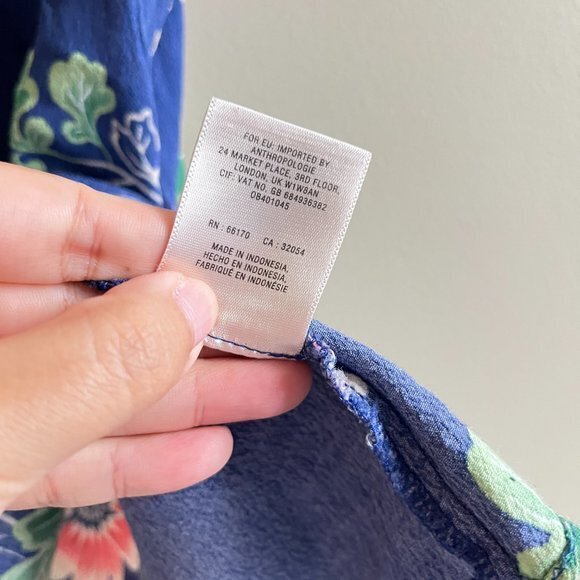 MAEVE By Anthropologie Floral Cutout Blouse Top Womens Sz 4 V Neck Short Sleeve - Picture 6 of 7